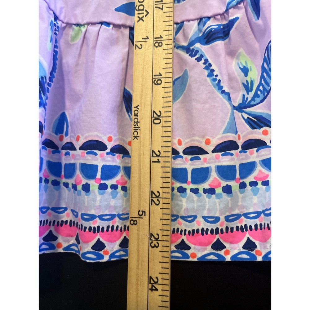 Lilly Pulitzer Kenna Top Small Purple Iris Floral Peplum Resort Preppy Blouse - Picture 7 of 11